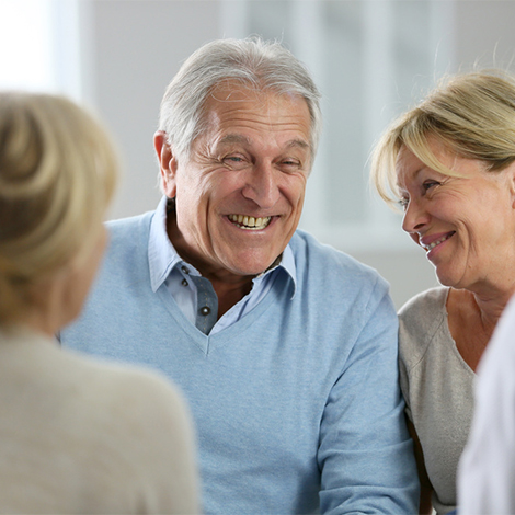 Couple attending group therapy